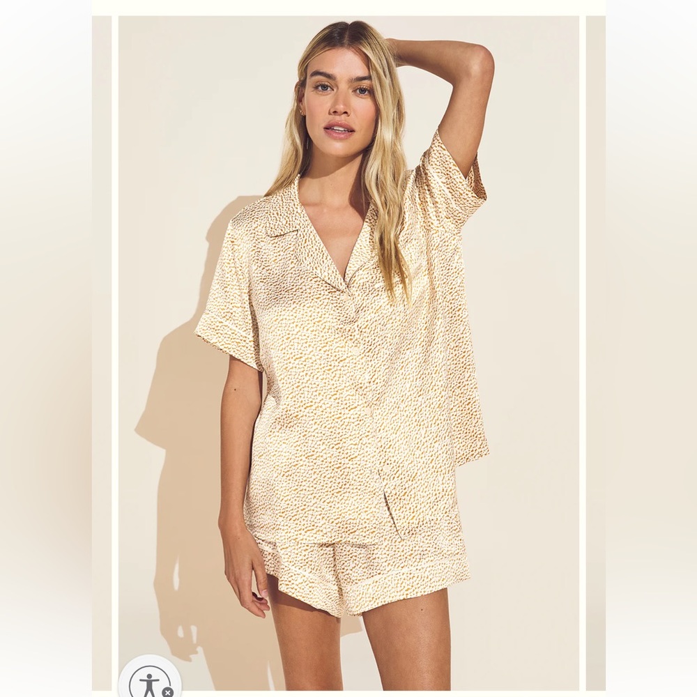 Eberjey Inez Washable Silk Printed Short PJ Set